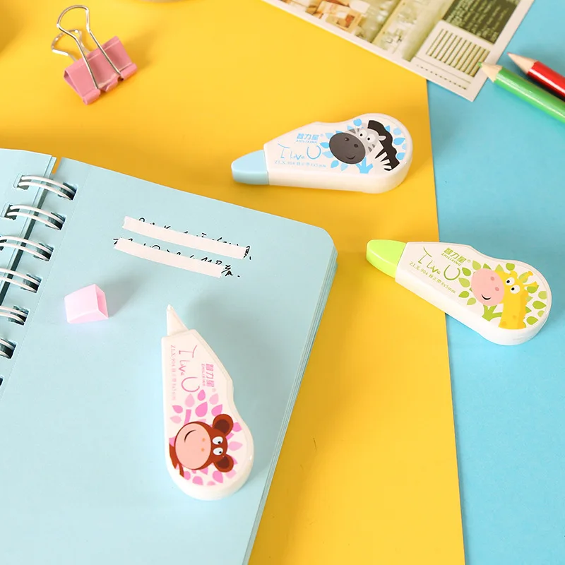 Cinta Correctora Doble Función - Corrige Y Pega, Diseño Kawaii Pata De Gato