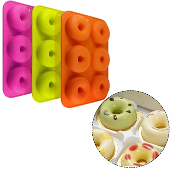 

Hot sale Silicone Doughnut Molds with 6 Cavities Non Stick Baking Tray Heat Resistant Suitable for Cakes Biscuits Bagels Muffins