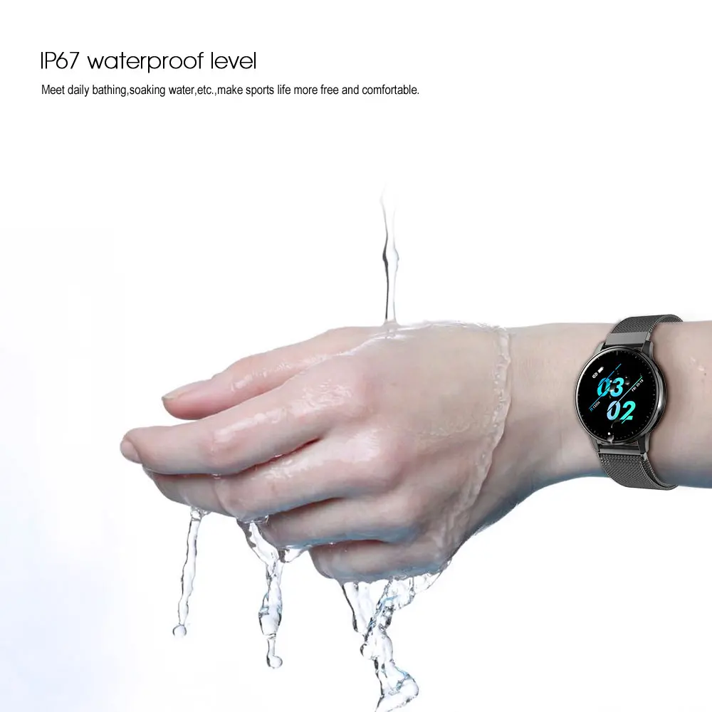 VERYFiTEK Q20 полный экран сенсорные Смарт-часы кровяное давление фитнес-трекер пульсометр Мужские Женские умные часы PK Q8 P70 P68 Q9