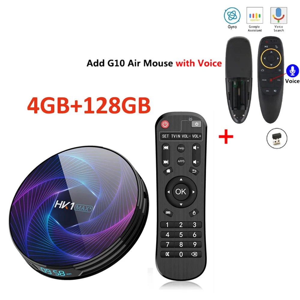 4GB 128GB add G10 HK1 MAX PLUS Android ТВ приставка RK3368PRO 4GB 64 GB/128 GB 2,4G/5G wifi Bluetooth 4,0 ТВ приставка RJ45 1000M 4K HD 1080P медиаплеер - Цвет: 4GB 128GB add G10