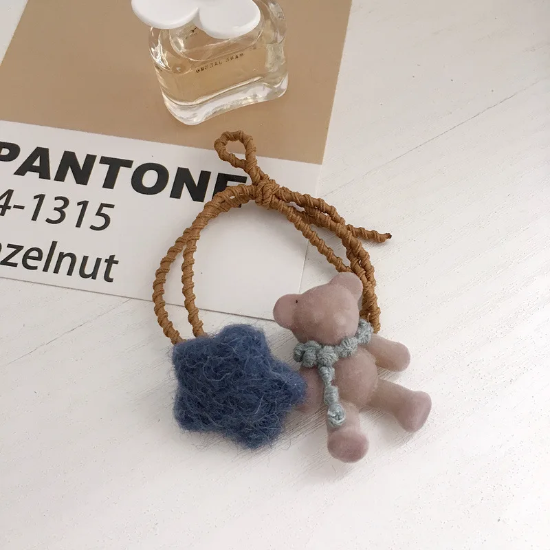 Красивый мультфильм красочные звезды Hairband резинка для волос для хвоста веревочные обручи для волос женская заколка для волос жемчуг аксессуары для волос - Цвет: d