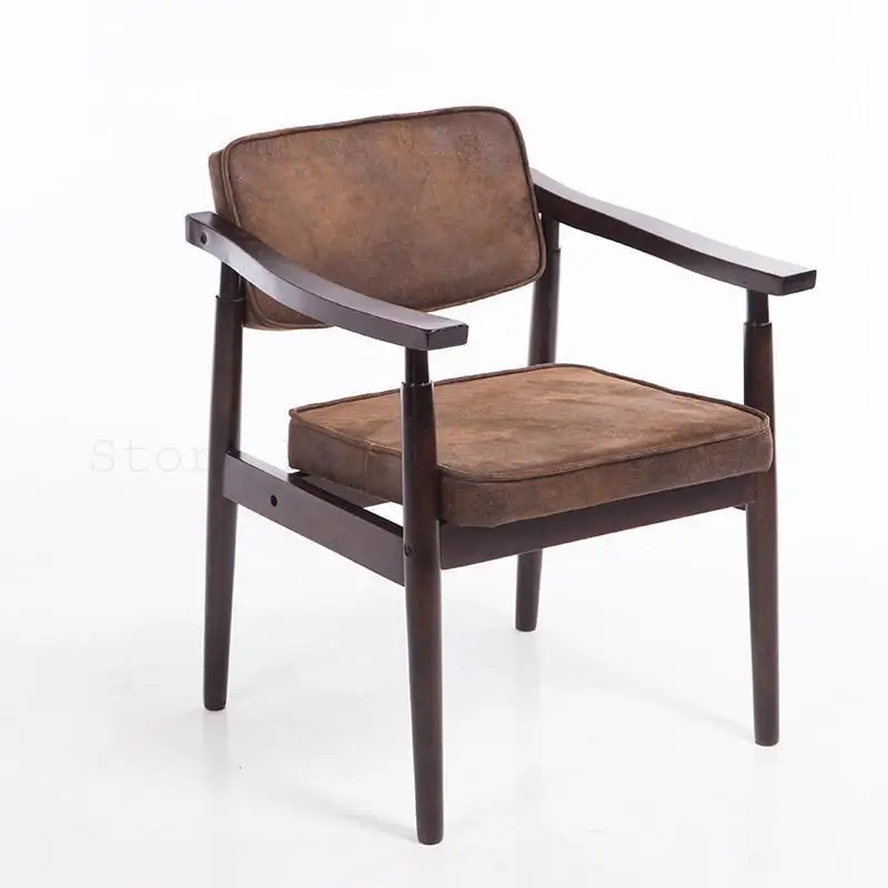 Airsnordinic обеденное кресло из цельного дерева домашний стол стул простой креативный спинка Кафе Ретро исследование переговоров yz - Цвет: Model  1