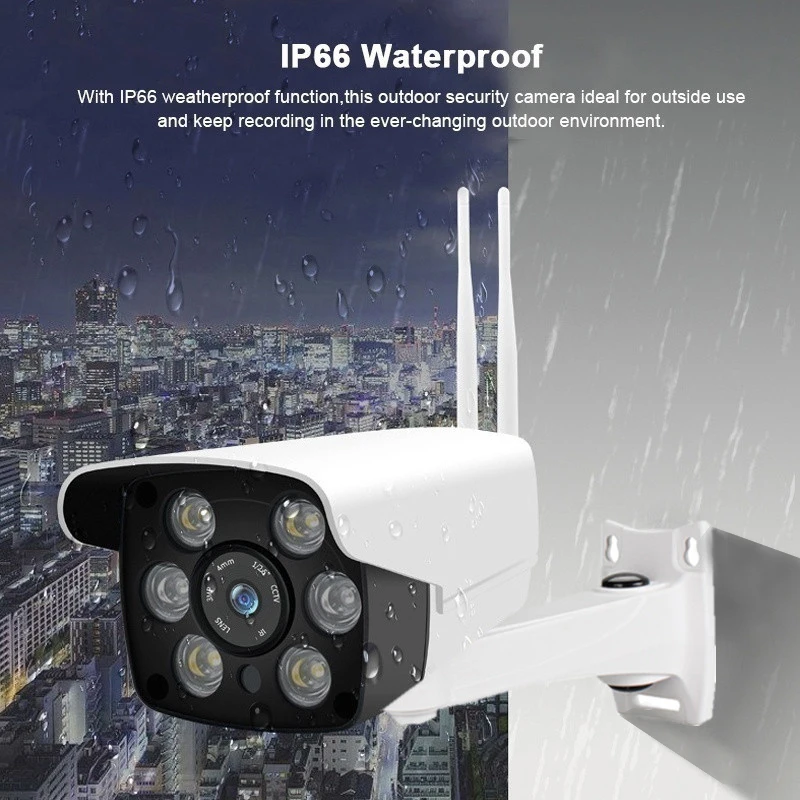 Наружная IP66 защищенная от внешних воздействий ip-камера 720P 1080P беспроводная видеокамера с Wi-Fi движение активированный прожектор полноцветный ночное видение