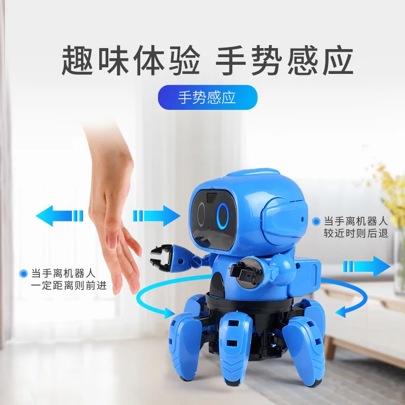 

Mofun-963 DIY Assembly Electric Robot Infrared Obstacle Avoidance Gesture Sensing Follow Educational Toy