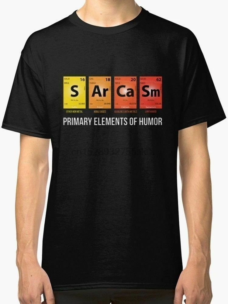 

Sarcasm Mendeleev Humor Periodic Elements Mens Black T-Shirt S-5XL Men Woman
