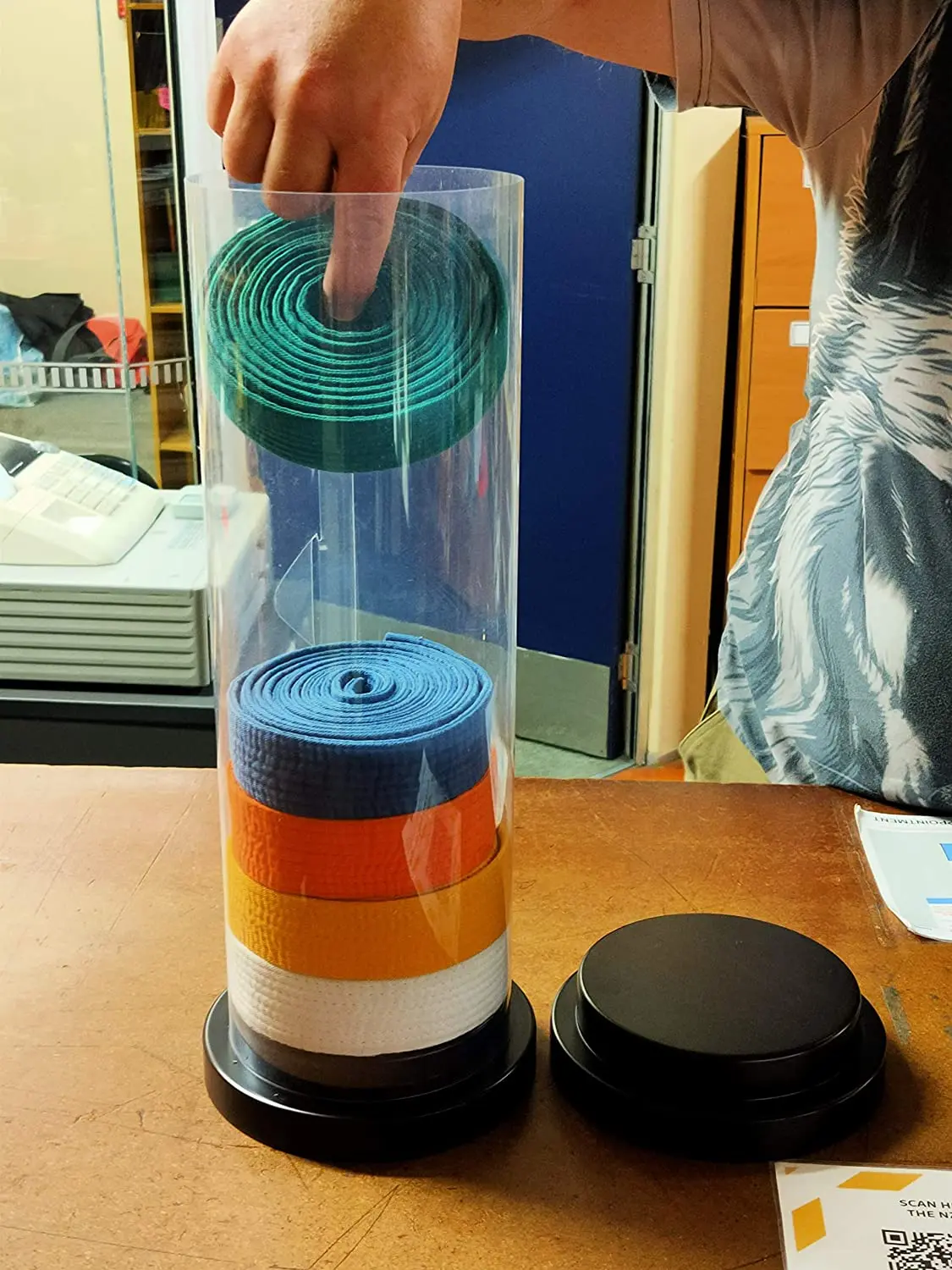 Vitrina de cinturón de artes marciales, de de Karate de 10 niveles, soporte de exhibición de cinturón de Taekwondo, estante cinturón de gran capacidad para carretera|Productos de culturismo y