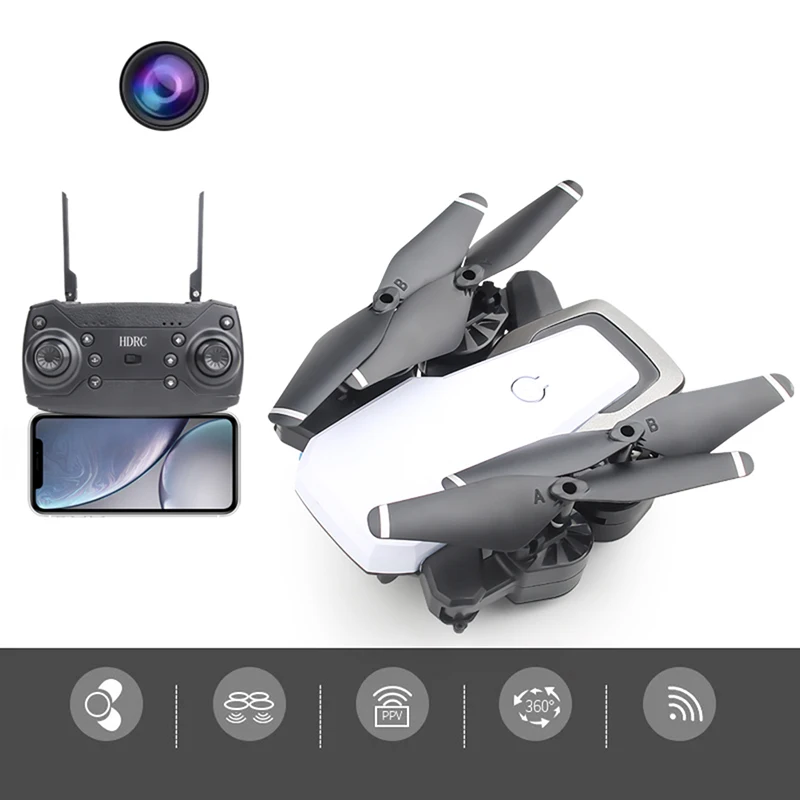 white-with camera Р/У Мини Квадрокоптер с Wi-Fi FPV складной Дрон самолет с камерой HD RC Дрон воздушный четырехосный вертолет микро карманные игрушки - Цвет: white-with camera
