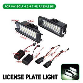 

2pc LED License Number Plate Light Lamp For VW GOLF 4 5 6 7 6R Passat B6 CC Lupo Scirocco Polo EOS For Seat Leon 2 3
