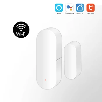 

WIFI Window Door Sensor Security Wireless Smart Gap Sensor Open Door Alarm Notification Alerts Support TUYA Smart Life APP