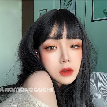 

LUPU Lolita Wig Long Straight Syntehtic Natural Black Hair Wigs With Bangs Party Cosplay High Temperture Fiber