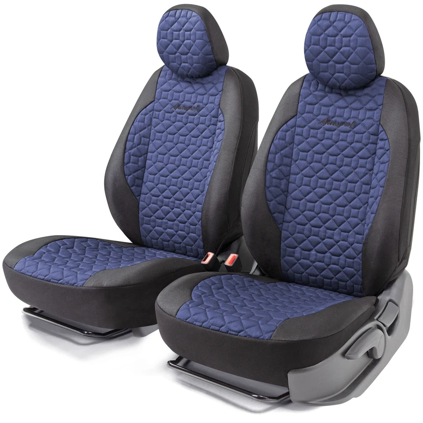 Комплект чехлов на сиденья SOFT SFT 0405 BK/D.BL хлопок|Чехлы автомобильные сиденья| |