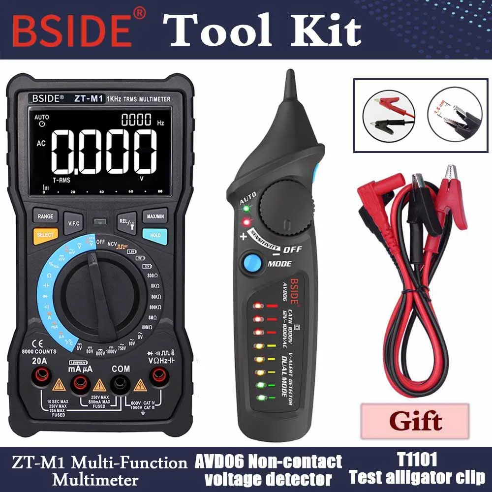 Tool Kits Цифровой мультиметр BSIDE-M1 Авто/ручная 3-х строчный тройной Дисплей Напряжение Батарея Тесты er VFC Выход постоянной ёмкости, универсальный конденсатор Тесты - Цвет: Tool Kits