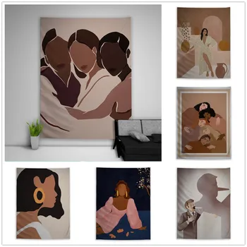 

Abstract Illustration Fashionable Tapestry Art Wall Hanging Sofa Table Bed Cover Home Decor Dorm Gift