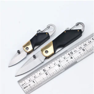 

Hardness 55HRC Tactical Knife 3CR13 Blade Outdoor Folding Knife Survival Pocket Steel + Wood + Copper Handle Camping HuntingTool