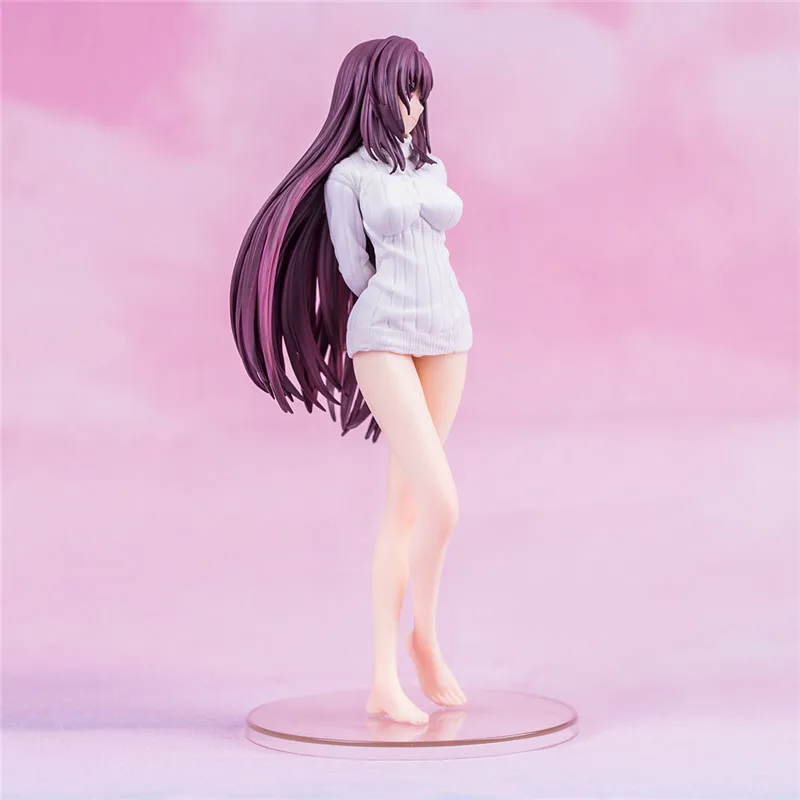 24 cm Fate Grand Order Lancer Scathach Sweater Version Anime Sexy Girl PVC Action Figure Model Toys