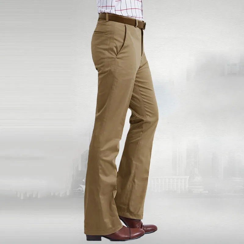 Мужской костюм брюки мужские деловые повседневные расклешенные брюки тонкие свободные брюки цвета хаки Мужская Корейская версия больших брюк