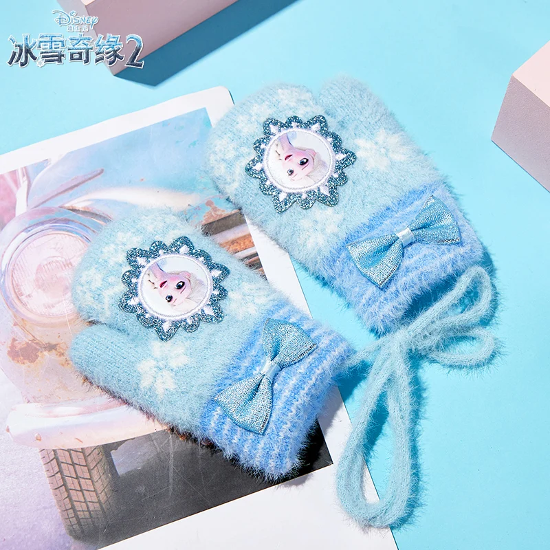

Genuine Disney Children Frozen 2 Elsa Princess Outdoor Keep Warm Kids Gloves For Girls Winter Gloves Children Christmas Gifts
