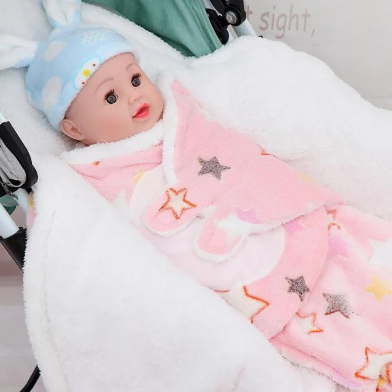 Swaddle blanket baby Sleeping Bag Velvet sack cotton Wrap Thicken Swaddling Infant outdoor winter YBC018