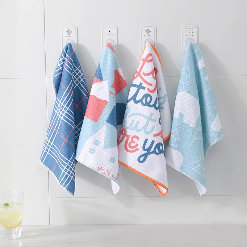 

4Pcs Super Absorbent Microfiber Kitchen Dishcloth High-efficiency Tableware Household Cleaning Towel Kichen Tools Gadgets Cosina