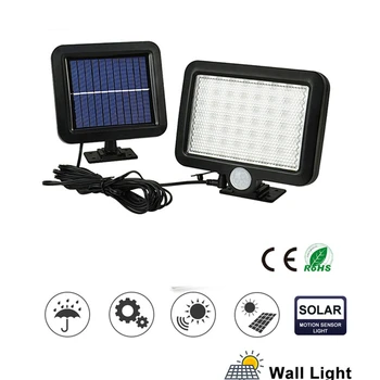 

56/30 LED Solar Motion Sensor Light For Outdoor Garden Wall With Line Separable Solar Power Light 3 Intelligent Working Modes sp