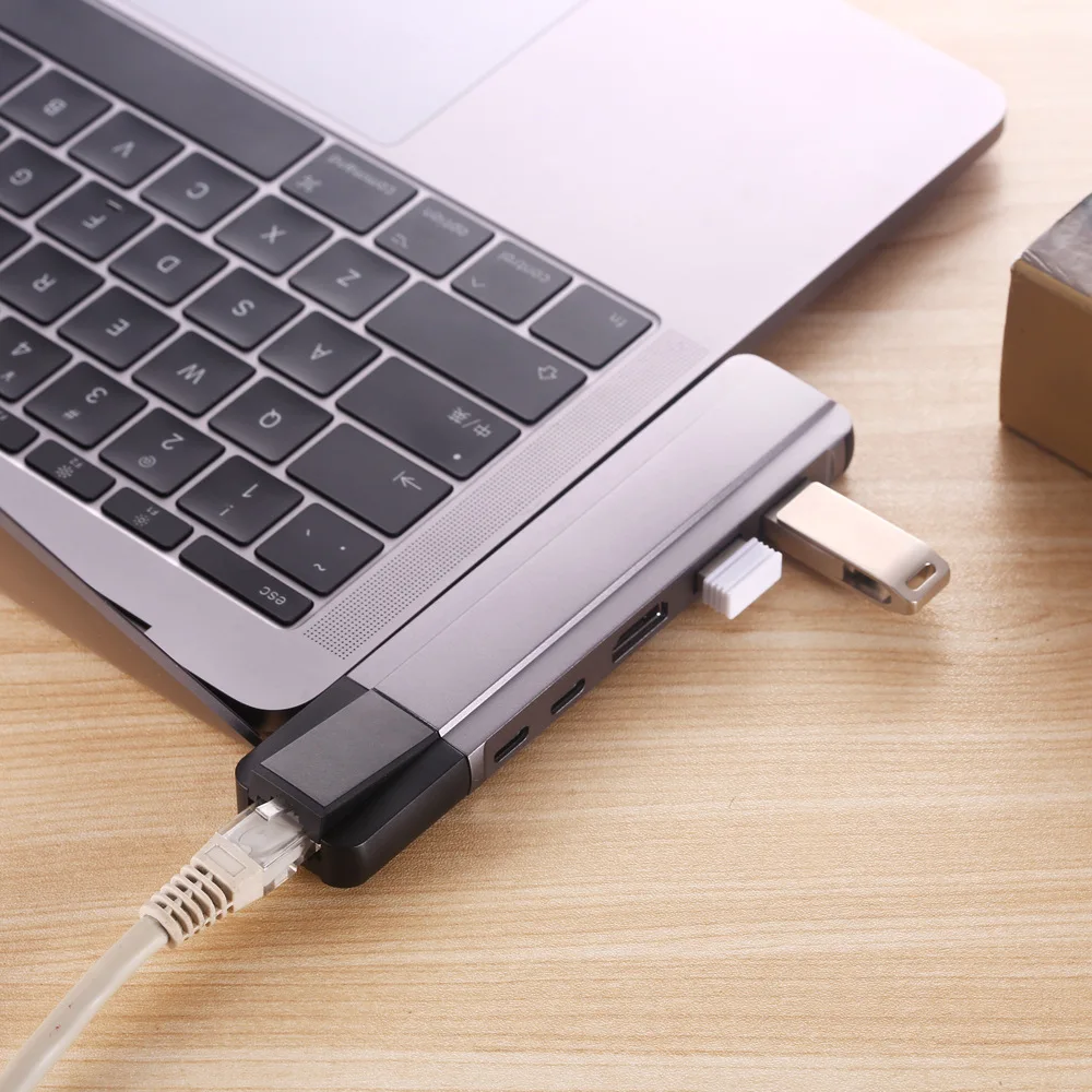 USB C концентратор HDMI 1000 м Ethernet Rj45 адаптер с PD блок питания 3,0 порт type C док-станция для MacBook Pro/Macbook Air USB-C