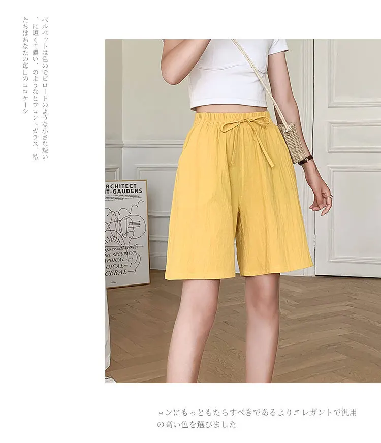 Summer Women's Shorts Cotton Linen  Material Fashionable Casual Wide Leg Shorts Girl Trendy Shorts Plus Size M-3XL Loose Shorts summer clothes for women