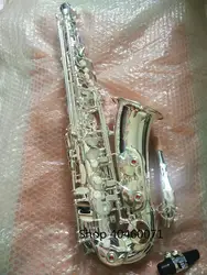 Абсолютно Новая пластина с серебряный альт-саксофон высокого качества инструменты R54 модель полный аксессуары саксофон и чехол