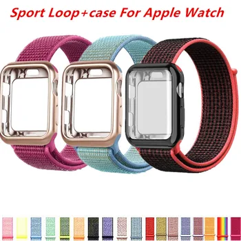 

Case+strap For Apple Watch band 44mm/40mm sport loop apple watch 5 4 3 correa iwatch band 42mm 38mm nylon bracelet watchband