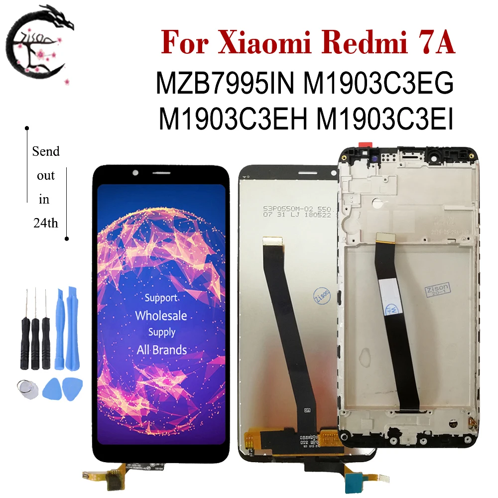 ЖК-дисплей с рамкой для Xiaomi Redmi 7A ЖК-экран MZB7995IN сенсорный дигитайзер в сборе Redmi7A