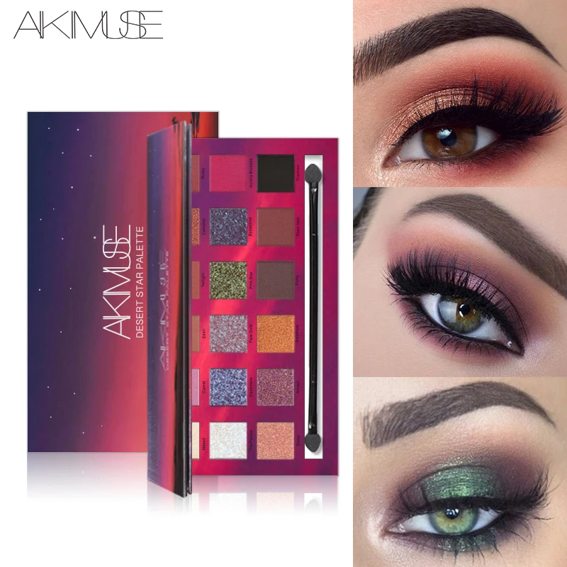 

KIMUSE 18 Color Desert Star Eyeshadow Palette Glitter Eye Shadow Pigment Eyeshadow Waterproof Easy to Wear Sombras Para Ojos