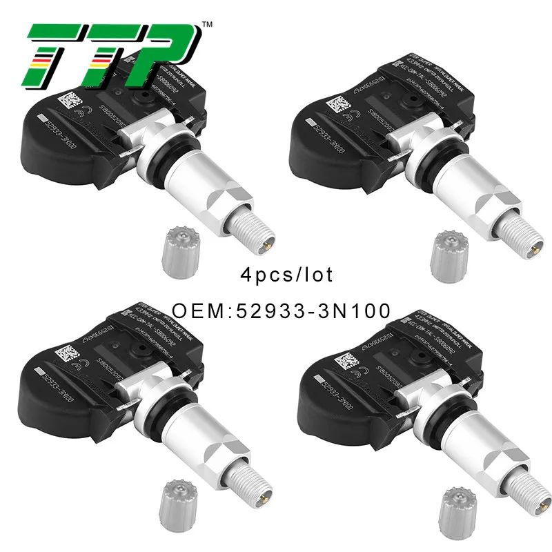 TTP 4 шт. 52933-3N100 TPMS датчик давления в автомобильных шинах Система контроля клапанов 52933-2M650 для hyundai Accent Kia 433 МГц
