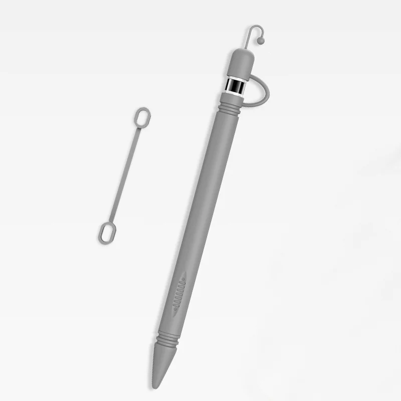 Мягкий силиконовый чехол для Apple Pencil, стилус для Apple, 360, полный защитный чехол, коннектор для iPad Pro Tablet - Цвета: Gray