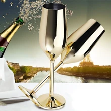 2 шт./компл. небьющиеся Бокалы из нержавеющей шампанского матовые золотые свадебные торжественные бокалы для шампанского вечерние бокалы для свадьбы и вина