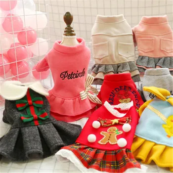 

New Multiple Style Autumn and Winter Thick Warm Princess Pet Skirt for Puppy Dog Cats Noble Evening Dress Pet Supplies