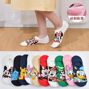 

5Pairs summer Korean style ladies socks slippers female cartoon cat fox mouse socks cute animal ankle socks cotton stealth socks