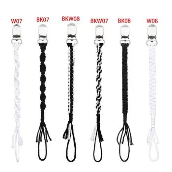 

Vintage Cotton Macrame Pacifier Clip Braided Pacifier Chain Baby Pacifier Holder Straps Unisex Design pacifier clips