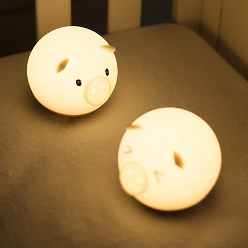 

Led Cute Cartoon Pig USB Charging Night Light Home Bedroom Decoration Creative Atmosphere Children Gift Bedside Lamp