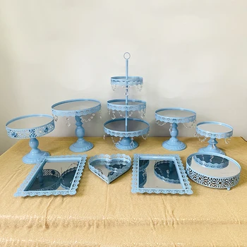 

Cake Stands, 1-16 pcs Metal Crystal Cake Holder Wedding Birthday Dessert Cupcake Pedestal Display