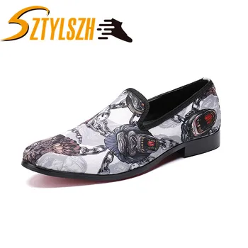 

High Quality Low Poly Pattern Men Loafer Handmade Mixed Colors Men Shoes Breathable Bottom Comfortable Cotton Insole Men's Flats