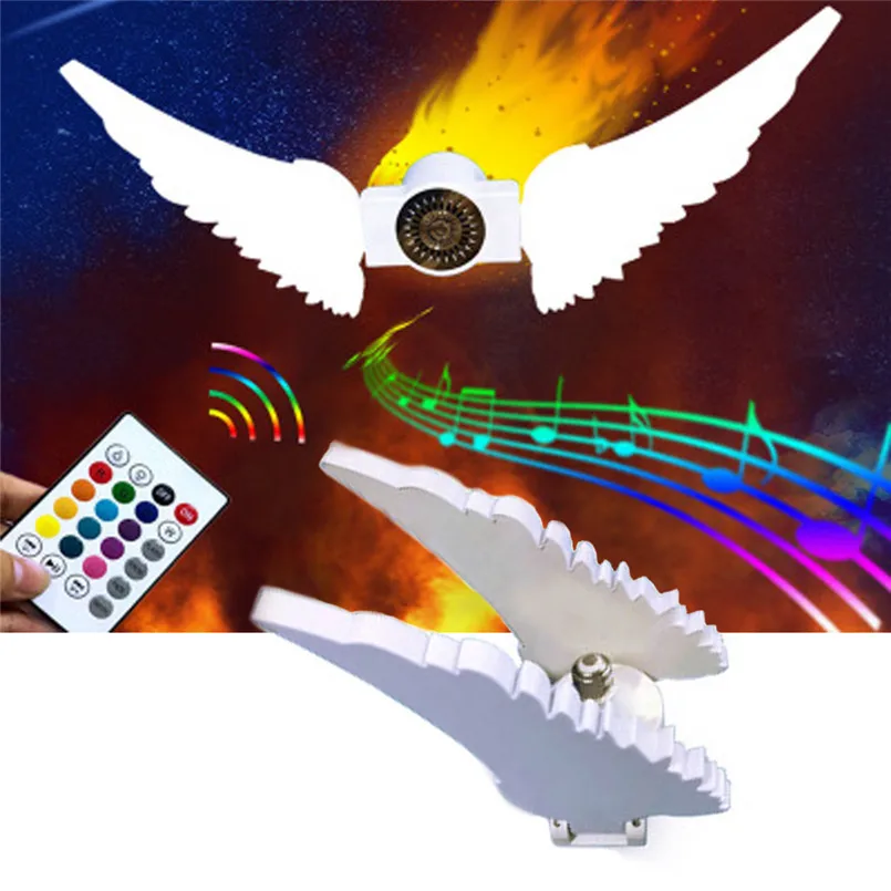 Multifunction Speaker Angel Wing 50W LED Bluetooth Music Bulb 13 Color Two Leaf Foldable E27 Wireless Speaker Bulb 40DEC0301