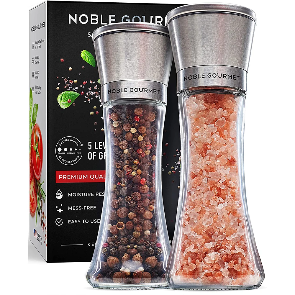 Disposable Black Peppercorn & Salt and Pepper Grinder Set