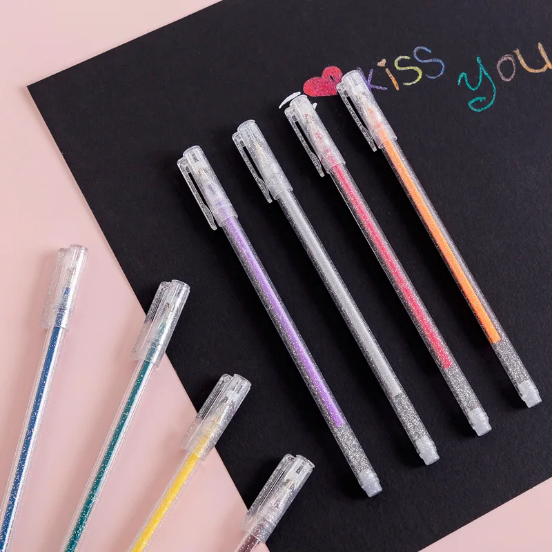 Glitter Colors Gel Pens Set, Kawaii Color Glitter Pen
