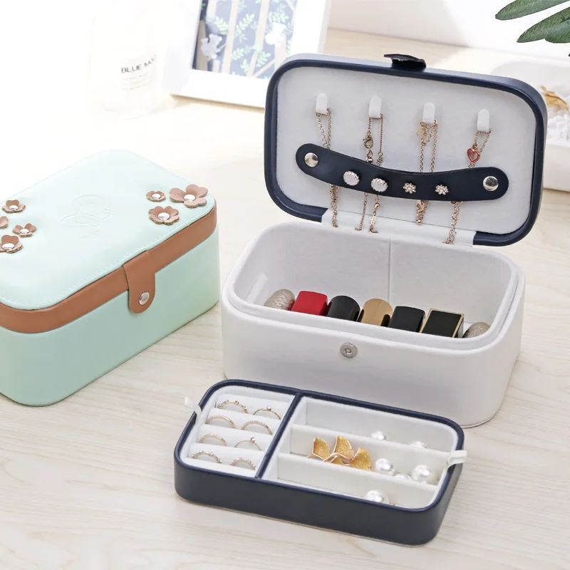 

Kaser Lattice Multi-functional Button Travel Storage Bag Ring Earrings Accessories Lipstick Case Small Jewellery Box Wholesale