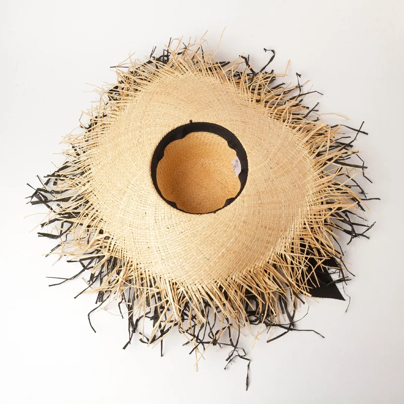 Новинка Raffia объемные шапки для женщин с большими полями Панама пляжная шляпа