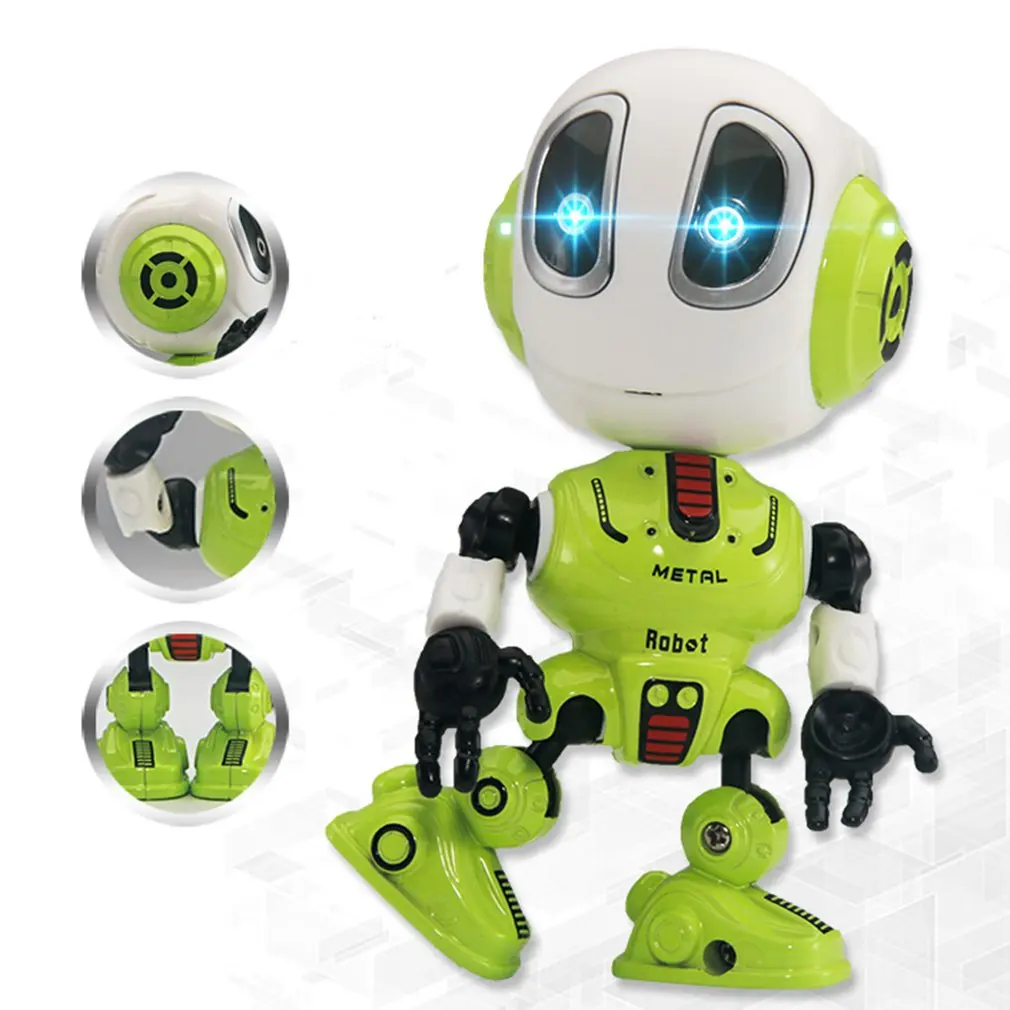 RC сплав робот Сенсорное зондирование светодиодный глаз умный голос DIY тело многофункциональная музыкальная модель игрушка детская игрушка подарок