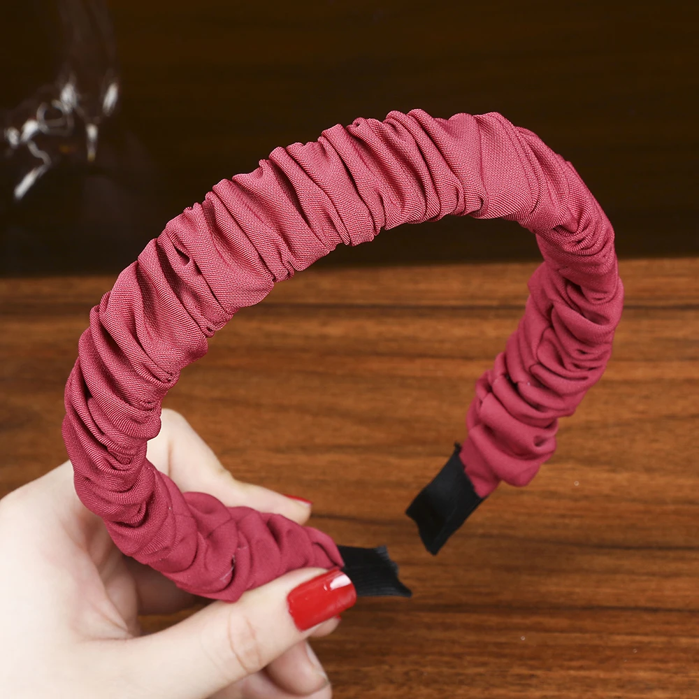 Leveo Twist Hairband для женщин Глянцевая s-образная головная повязка для волос ободок для девочек Новые плетеные головные повязки обруч для волос аксессуары - Цвет: Red