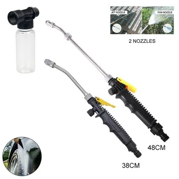 

2 IN 1 High Pressure Washer Power Car Water Washer Wand Detachable Nozzle Spray Foam Bottle For Cleaning Dirty Sidewalks, Car