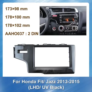 

2Din Car Radio Fascia for Honda Fit Jazz 2013 2014 2015 LHD UV Black Car Auto Stereo GPS Navigation plate panel Frame Kit