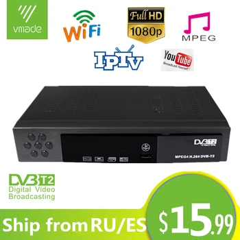 

TV BOX Europe Ukraine DVB T2 Terrestrial digital Full HD receiver support Youtube H.264 decoder IPTV WIFI PVR set top box Spain