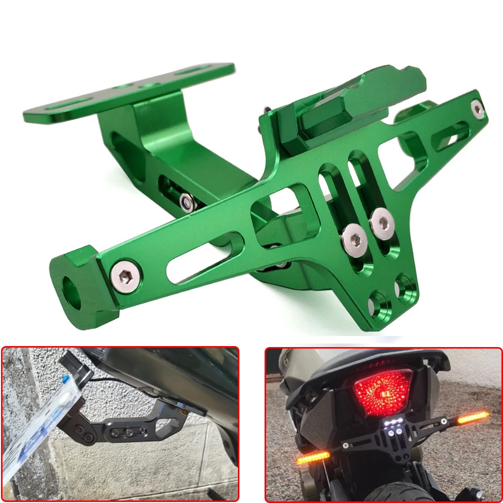 Motorcycle Rear License Plate Mount Holder And Signal Lamp For Z900 Er6n Z800 Z750 Z1000 Crf 450
